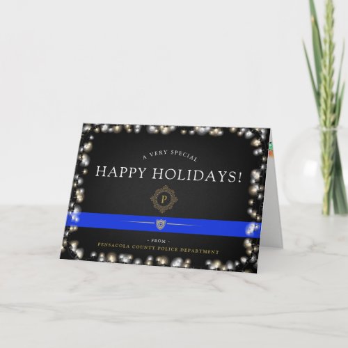 Police Happy Holidays  Christmas Custom Holiday Card