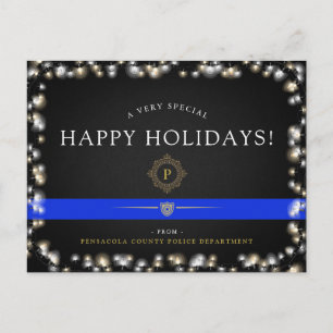 Police Happy Holidays Christmas Custom Holiday Postcard