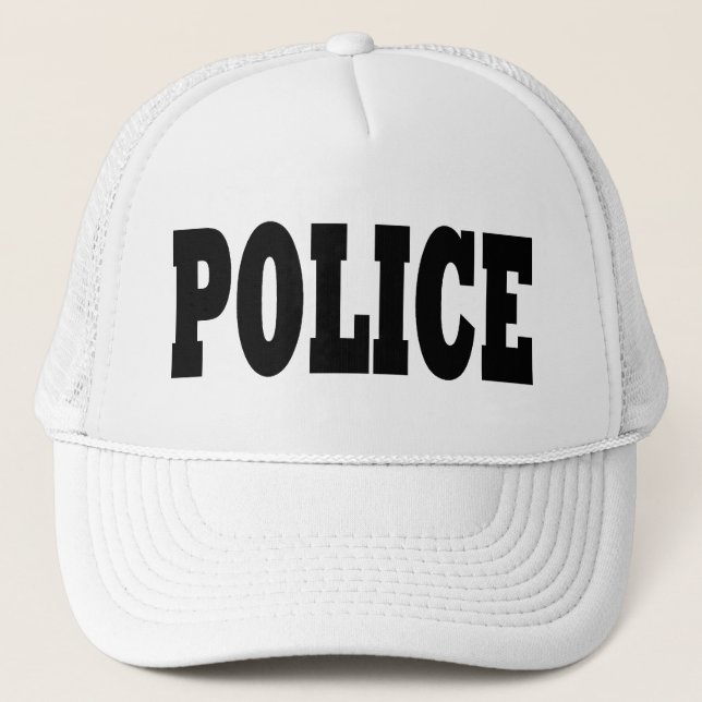 Police Hat - black text (Front)