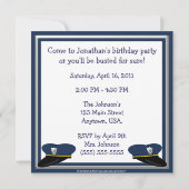 Police Hat Cop Theme Birthday Party Invitation (Back)