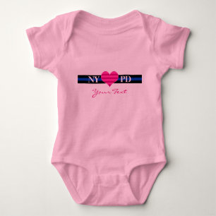 Police Heart Custom Text BABY Bodysuit