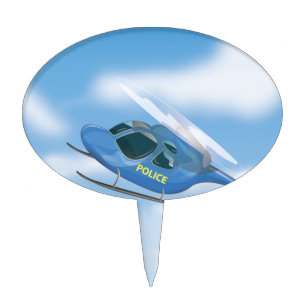 Police Helicopter Cake Topper