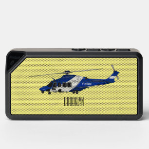 Police helicopter cartoon illustration bluetooth speaker