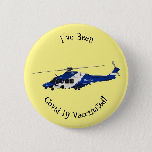 Police helicopter cartoon illustration button