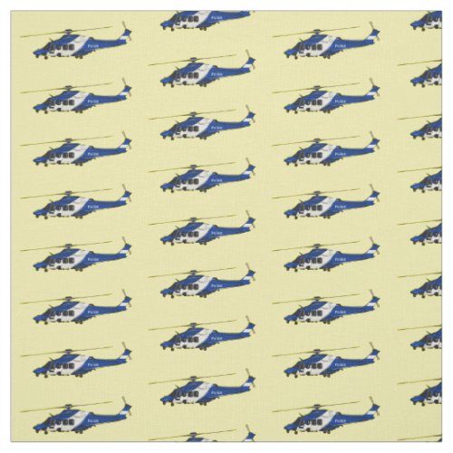 Police helicopter cartoon illustration  fabric