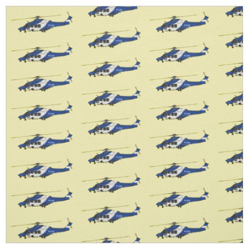 Police helicopter cartoon illustration  fabric