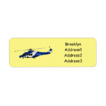 Police helicopter cartoon illustration label