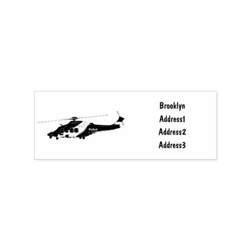 Police helicopter cartoon illustration rubber stamp