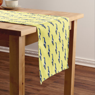 Police helicopter cartoon illustration  short table runner