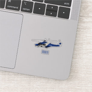 Police helicopter cartoon illustration sticker