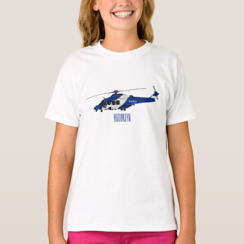 Police helicopter cartoon illustration  T_Shirt