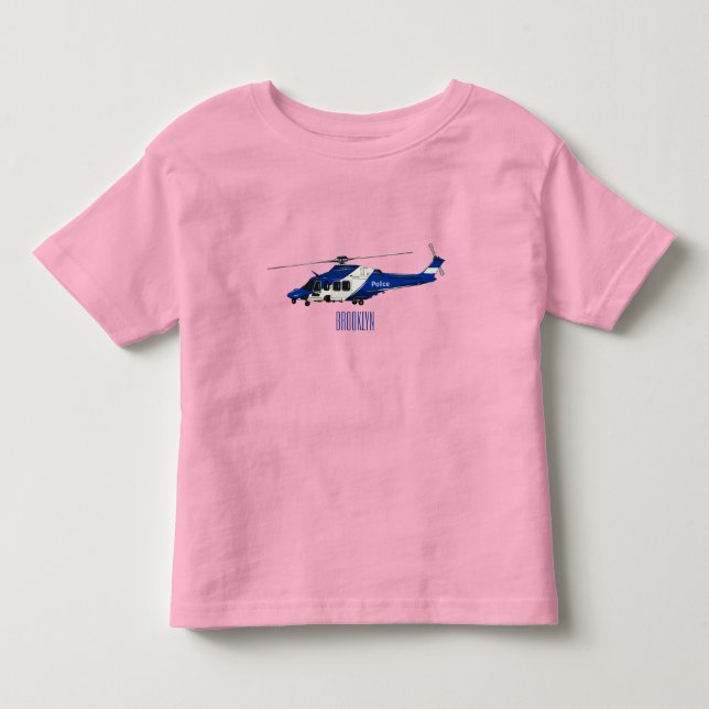 Police helicopter cartoon illustration  toddler t-shirt (Front)