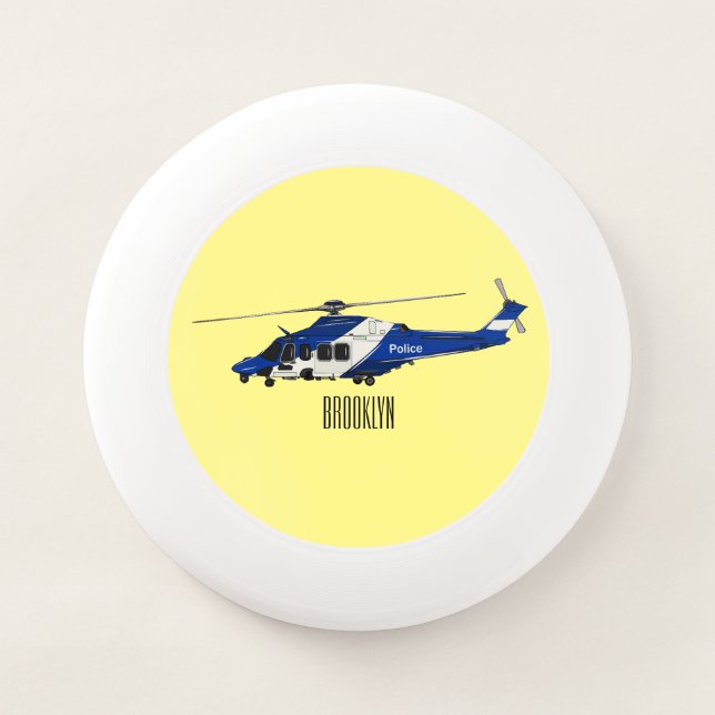 Police helicopter cartoon illustration  Wham-O frisbee (Front)