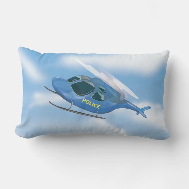 Police Helicopter Lumbar Pillow (Front)