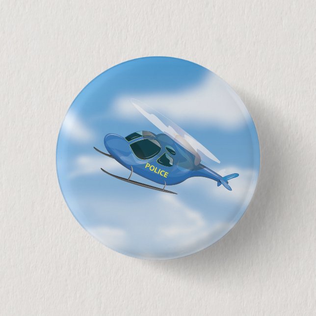 Police Helicopter Pinback Button (Front)