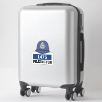 Police Helmet with Name & Number Sticker
