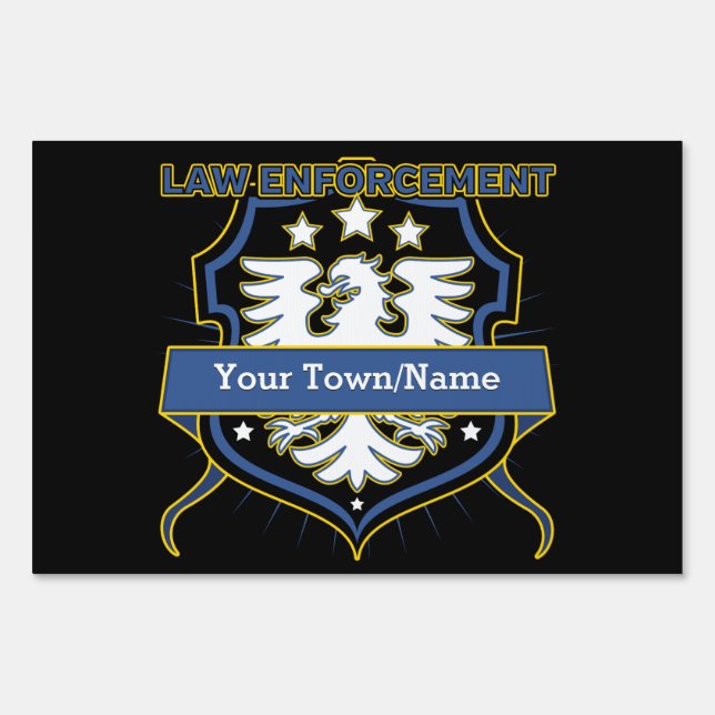 Police Heraldry Crest Yard Sign (Front)