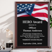 Police HERO Custom Military USA American Flag