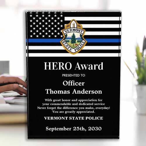 Police HERO Department Custom Logo Recognition Acrylic Award
