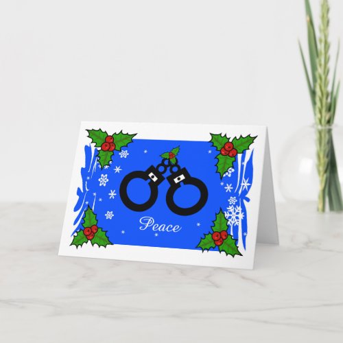 Police Holiday Handcuffs Christmas Card
