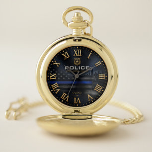Police Honor Service Courage Law Enforcement Gif Pocket Watch