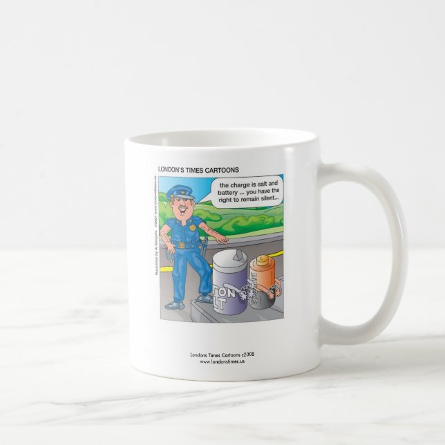 Police Humor Assault & Battery Funny Coffee Mug (Right)