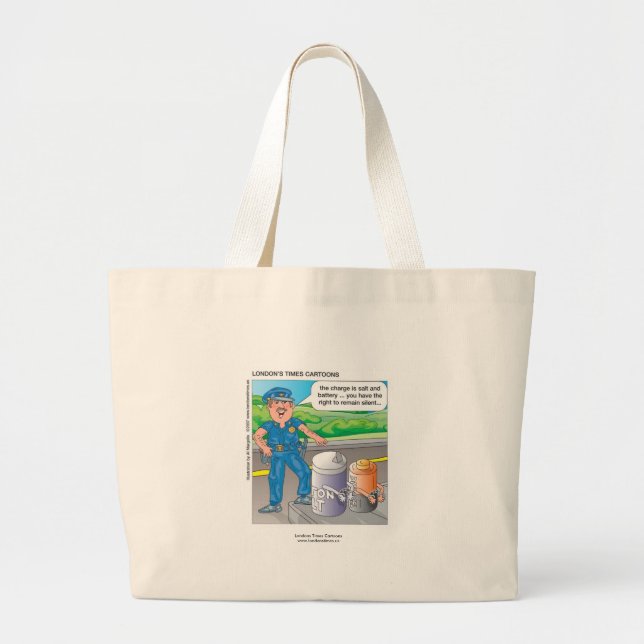 Police Humor Assault & Battery Funny Tote Bag (Front)
