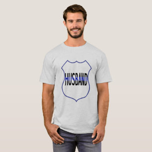 Police Husband Shield Thin Blue Line Men's T-shirt