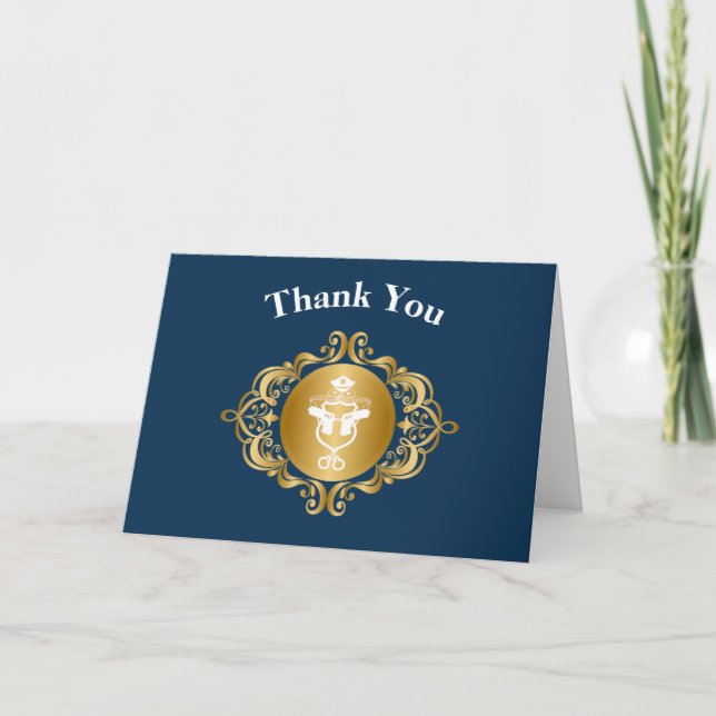 Police Icon Emblem Thank You Card (Front)
