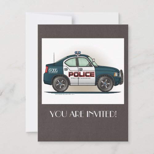 Police Interceptor Car Cop Car Invitations