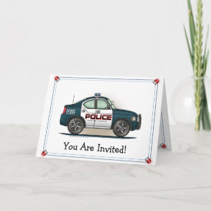 Police Interceptor Car Cop Car Letterpress Thank You Card