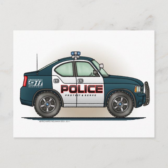 Police Interceptor Car Cop Car Postcard (Front)