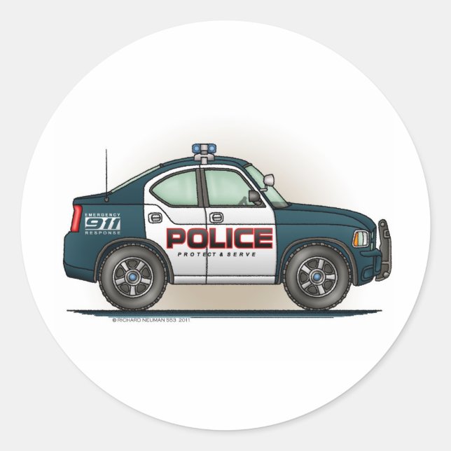 Police Interceptor Car Cop Car Sticker (Front)