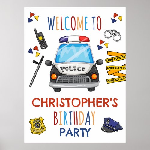 Police Invitation Birthday Party Poster