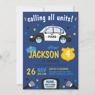 Police Invitation for Birthday Party Cops