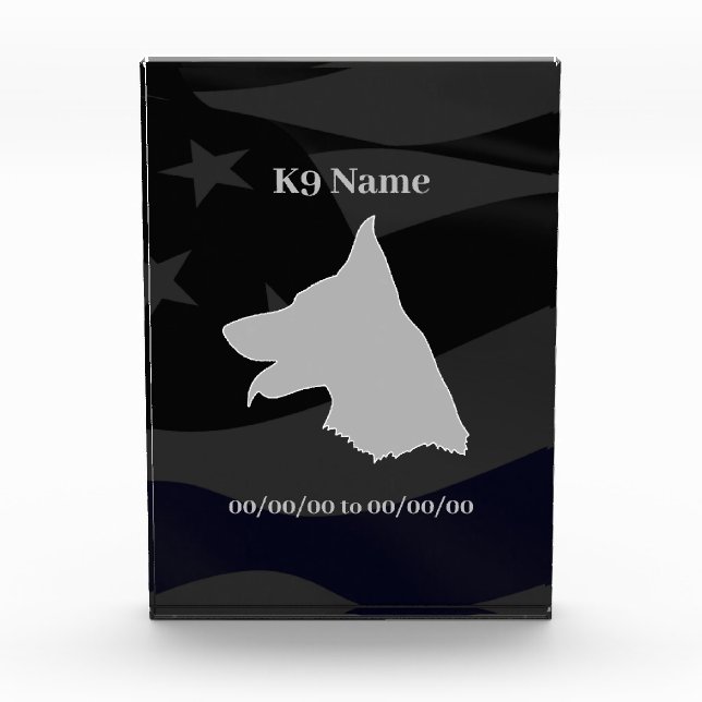 Police K9 Acrylic Memorial Plaque (Front)