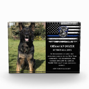 Police K9 Dog Law Enforcement Officer Retirement Acrylic Award