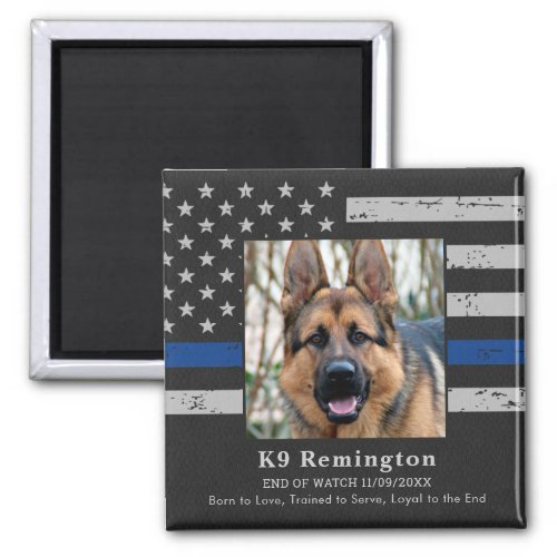 Police K9 Memorial _ Thin Blue Line _ Police Dog Magnet