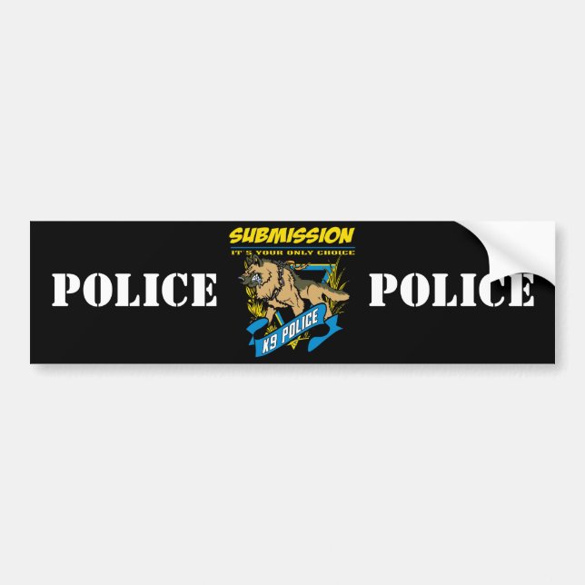 Police K9 Submission Bumper Sticker (Front)