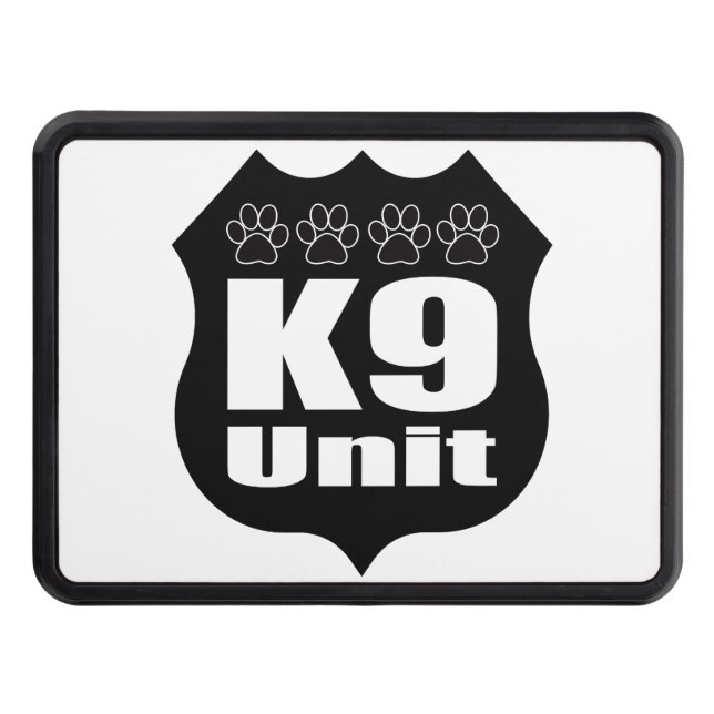 Police K9 Unit Black Badge Dog Paws Hitch Cover (Front)