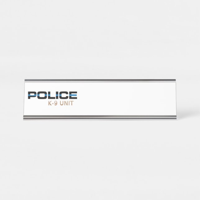 Police K9 Unit Desk Name Plate (Front)