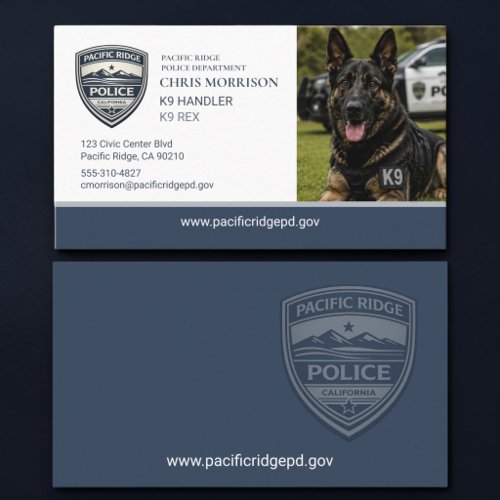 Police K9 Unit Law Enforcement Logo Business Card