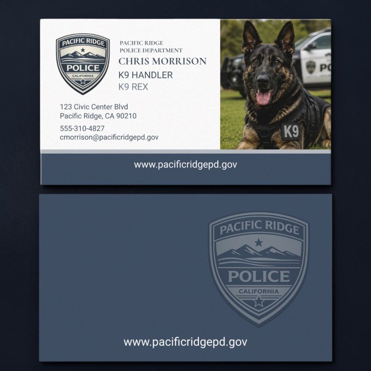 Police K9 Unit Law Enforcement Logo Business Card