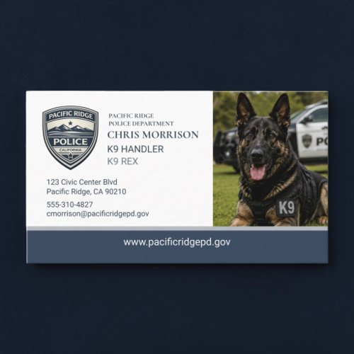 Police K9 Unit Logo Business Card