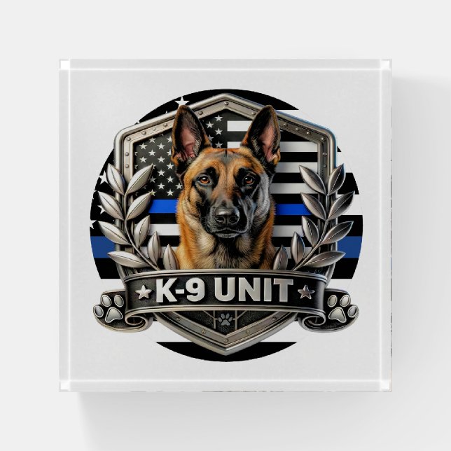 POLICE K9 Unit Paperweight (Front)