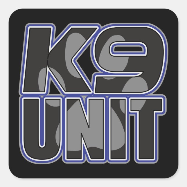 Police K9 Unit Paw Print Square Sticker (Front)