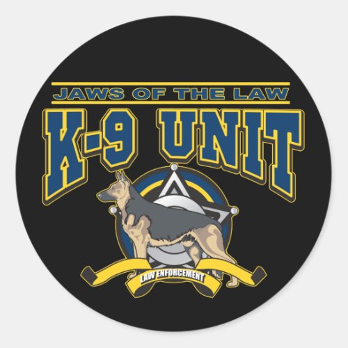 Police K_9 Unit Classic Round Sticker