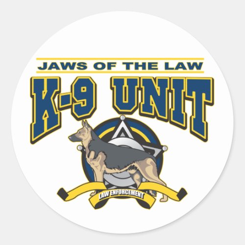 Police K_9 Unit Classic Round Sticker