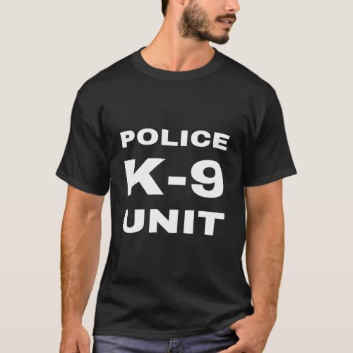 Police K_9 Unit Double Side Front Back Print Dog H T_Shirt