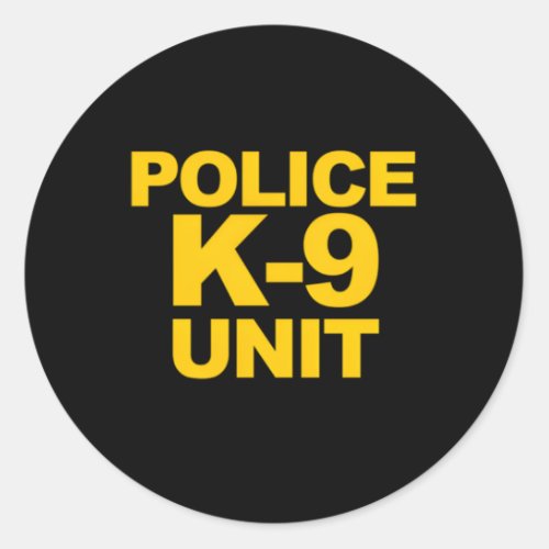 Police K_9 Unit Front Back Print Law Enforcet Classic Round Sticker